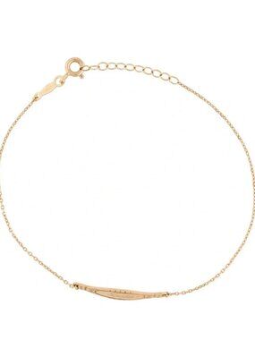 Engraved 14k signet catbird bracelet